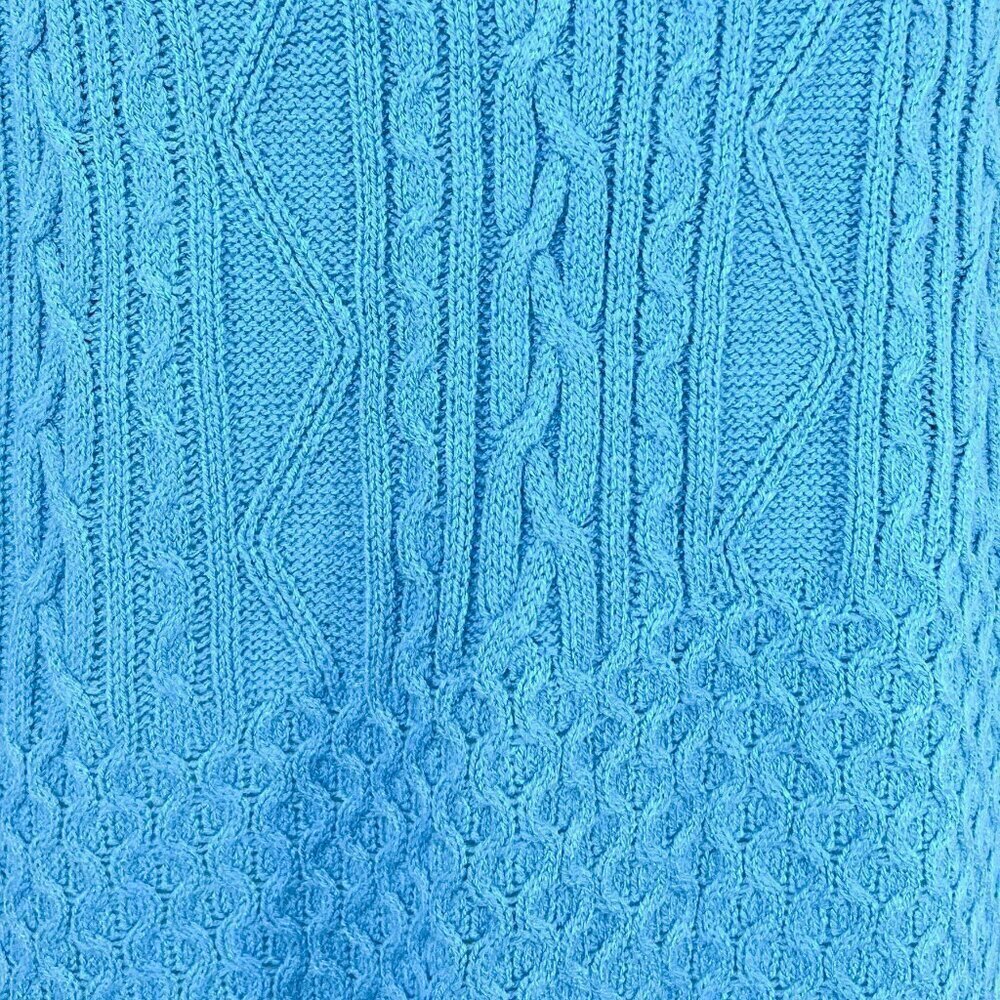 Women's New York & Company Sweater | Blue | Crew Neck | Large | Cable Knit - Picture 11 of 14